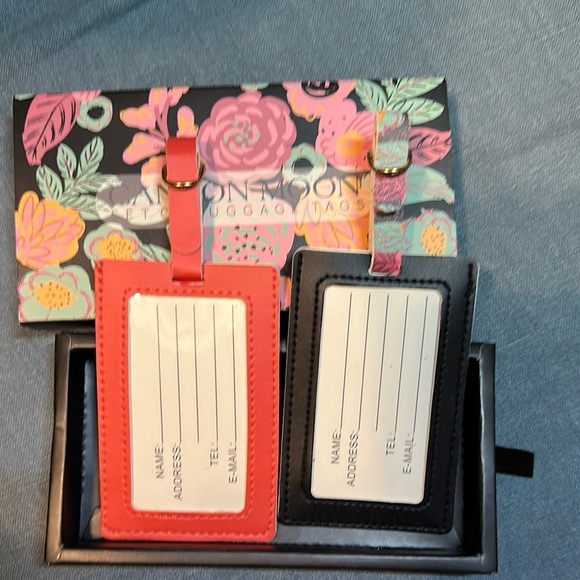 Floral Canyon Moon Card Luggage Tag Set nwt - Picture 3 of 5